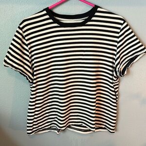 Everlane// The Organic Cotton Box-Cut Tee Sandstone/Black // Large